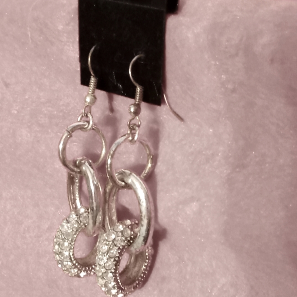 Multi hoop dangles with rhinestones